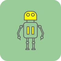 Robot Filled Yellow Icon vector