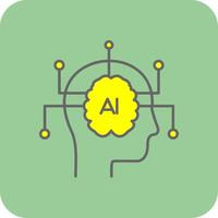 Artificial Intelligence Filled Yellow Icon vector