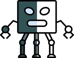 Robot Filled Half Cut Icon vector