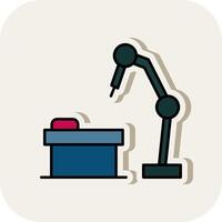 Robotic Surgery Line Filled White Shadow Icon vector