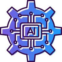 Artificial Intelligence Gradient Filled Icon vector