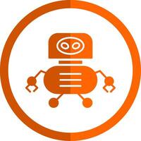 Toy Robotics Glyph Orange Circle Icon vector