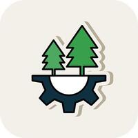 Ecology Line Filled White Shadow Icon vector