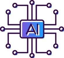 Artificial Intelligence Gradient Filled Icon vector