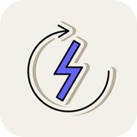 Renewable Energy Line Filled White Shadow Icon vector