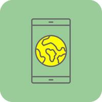 Smartphone Filled Yellow Icon vector