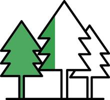 Tree Filled Half Cut Icon vector