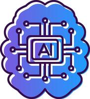 Artificial Intelligence Gradient Filled Icon vector