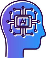 Artificial Intelligence Gradient Filled Icon vector