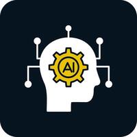 Artificial Intelligence Glyph Two Color Icon vector