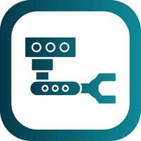 Industrial Robot Glyph Gradient Round Corner Icon vector