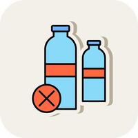 No Plastic Bottles Line Filled White Shadow Icon vector