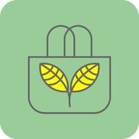 Eco Bag Filled Yellow Icon vector