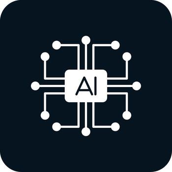 Artificial Intelligence Glyph Two Color Icon vector