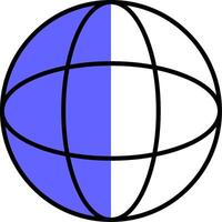 Globe Filled Half Cut Icon vector