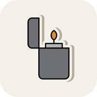 Zippo Line Filled White Shadow Icon vector