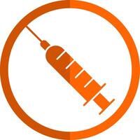 Syringe Glyph Orange Circle Icon vector