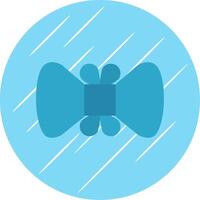 corbata de moño plano azul circulo icono vector