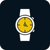 reloj glifo icono de dos colores vector