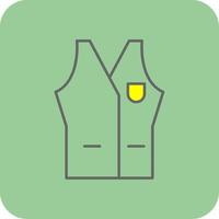Vest Filled Yellow Icon vector