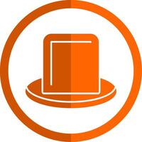 sombrero glifo naranja circulo icono vector