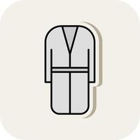 Bath Robe Line Filled White Shadow Icon vector