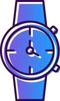 reloj degradado lleno icono vector