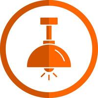 Chandelier Glyph Orange Circle Icon vector