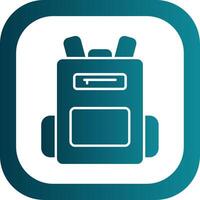 Backpack Glyph Gradient Round Corner Icon vector