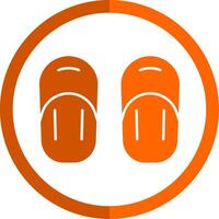 Sandal Glyph Orange Circle Icon vector