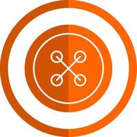Cloth Button Glyph Orange Circle Icon vector