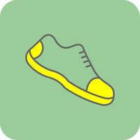 corriendo Zapatos lleno amarillo icono vector