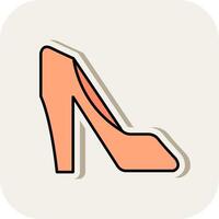 High Heels Line Filled White Shadow Icon vector