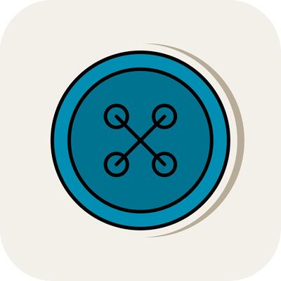 Cloth Button Line Filled White Shadow Icon