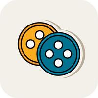 Botton Line Filled White Shadow Icon vector