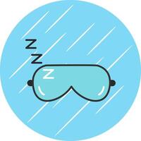 dormido máscara plano azul circulo icono vector