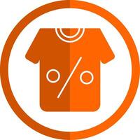 camiseta glifo naranja circulo icono vector
