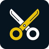 scissor Glyph Two Color Icon vector