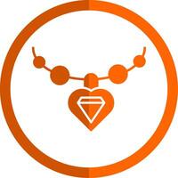 Necklace Glyph Orange Circle Icon vector