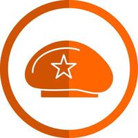 Beret Glyph Orange Circle Icon vector