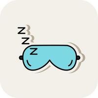 Sleeping Mask Line Filled White Shadow Icon vector