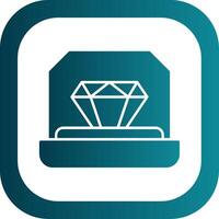 Engagement Ring Glyph Gradient Round Corner Icon vector