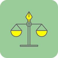 Justice Scale Filled Yellow Icon vector