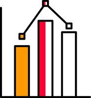 Statistics Filled Half Cut Icon vector