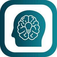 Brain Glyph Gradient Round Corner Icon vector