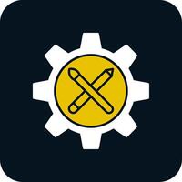 Gear Glyph Two Color Icon vector