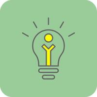 Light Bulb Filled Yellow Icon vector