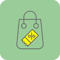 Discount Filled Yellow Icon vector