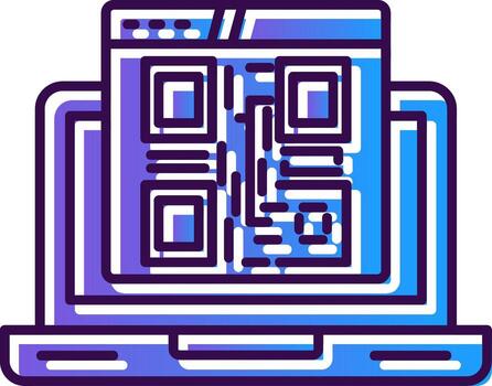 qr código degradado lleno icono vector