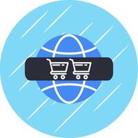 Online Shoping Flat Blue Circle Icon vector